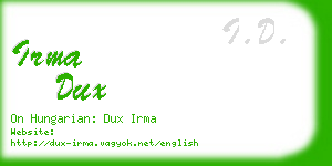 irma dux business card